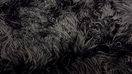 StoffBook SCHWARZ FLOKATI PELZSTOFF MONGOLISCHER ZOTTELFELL STOFF STOFFE, B979