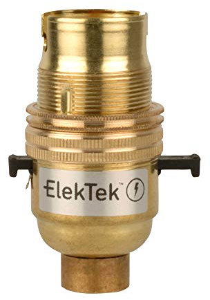 ElekTek Lampenfassung, B22-Fassung mit Schirmträgerring und Verschlussschraube im Sockel, Sicherheitsschalter