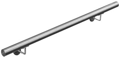 V2Aox Handlauf Treppengeländer aus Edelstahl, Durchmesser: 4,2 cm, Rostfrei & Wetterfest, Inklusive Montagematerial, Halter, Länge: 100 cm