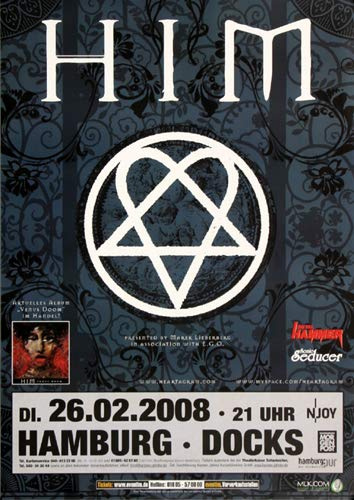 HIM - Venus Doom, Hamburg 2008 » Konzertplakat/Premium Poster | Live Konzert Veranstaltung | DIN A1 «