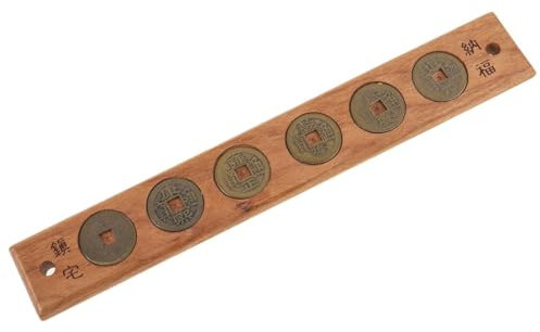 lachineuse - Talisman für Reichtum und Schutz – Traditionen Feng Shui – Talisman aus Pfirsichholz – chinesische Münzen – Dekoration für Haus und Büro – Geschenkidee China, Asien