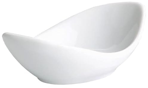 Moonlight Mini Curve Dip Dish 9 x 5cm - White Porcelain Appetizer Dish