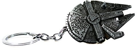 Star-Wars-Accessoire– Schlüsselring an Kette mit Millenium Falke, Palladium