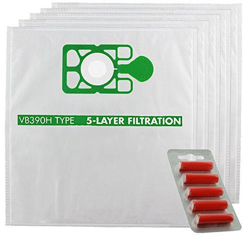 SPARES2GO Cloth Dust Bags for Numatic Henry Hetty Vacuum Cleaners (Pack of 5 + 5 Fresheners)