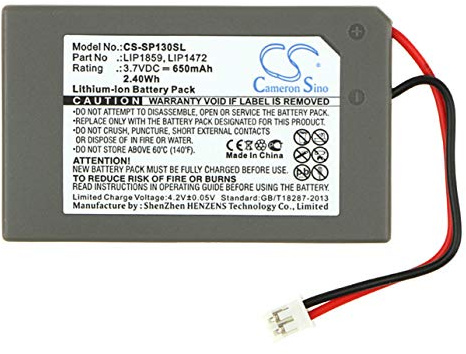 CS-SP130SL Akku 650mAh Kompatibel mit [Sony] CECHZC1E, CECHZC1H, CECHZC1J, CECHZC1U, PlayStation 3 SIXAXIS, PS3 Ersetzt LIP1472, LIP1859