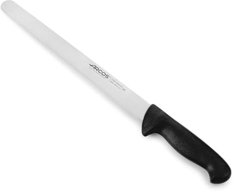 Arcos Tranchiermesser/Schinkenmesser aus Nitrum Edelstahl - Professionelles Küchenmesser zum Kochen mit Ergonomischem Griff aus Polypropylen und Klinge von 300 mm - Schwarz, Serie 2900 | Professionelles Küchenmesser. Ergonomischer Griff aus Polypropylen. Serie 2900. Farbe Schwarz.
