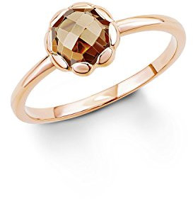 s. Oliver Damen-Ring 925 Silber teilvergoldet Zirkonia braun Rundschliff Gr. 52 (16.6) - 539876