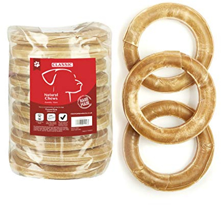 Classic Pet Products Classic For Dogs Rawhide Pressed Ring, 150 mm, Pack of 10