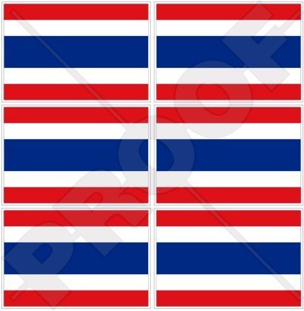 Bandera de Tailandia, Thai Siam siamés 40 mm (1,6 ) Mobile teléfono celular Mini de vinilo pegatinas, calcomanías x6