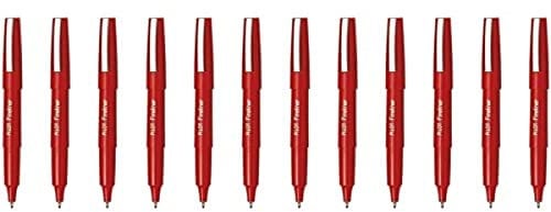 Pilot Fineliner mit flüssiger Tinte 1,2 mm Spitze 0,4 mm Strichbreite 12 Stück rot