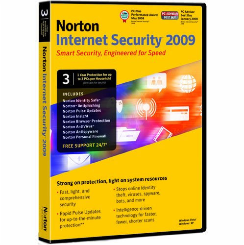 Norton Internet Security 2009 - 1 User 3 Computers (PC)