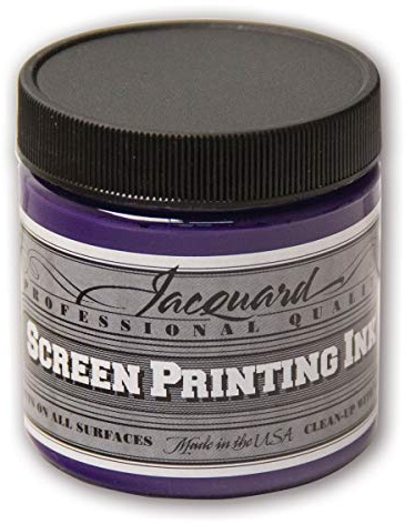 Jacquard Professional Screen Print Ink, Water-Soluable, 4oz Jar, Opaque Violet (127)