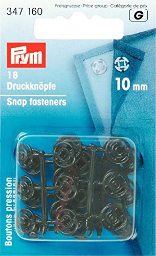 Prym Knöpfe schnappen, Plastic, Schwarz, 10 mm Durchmesser, 18