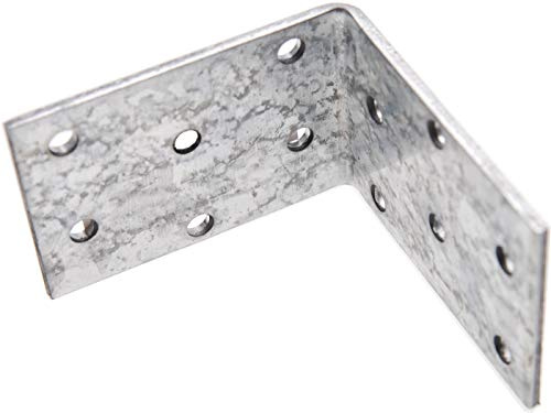 BGS Diy 80946 | Winkelverbinder | 60 x 60 x 40 x 2,5 mm | Verzinkt | Bohrungen zur Befestigung an beiden Schenkeln