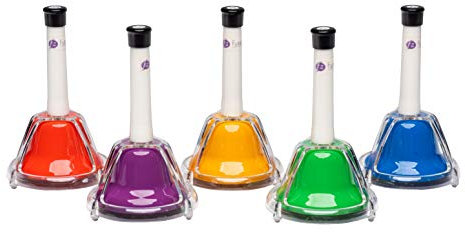 FUZEAU - 70609 - Set mit 5 Klangglocken - 2 in 1 - zum Schlagen - 1 Farbe = 1 Note - Original - bunt
