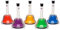 FUZEAU - 70609 - Set mit 5 Klangglocken - 2 in 1 - zum Schlagen - 1 Farbe = 1 Note - Original - bunt