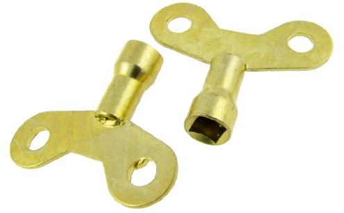 sourcing map 2 Stück Entlüftungsschlüssel Küche 15/64 Wasserhahn Gold Tone | Schlüssel Knopf, quadratische Stängel