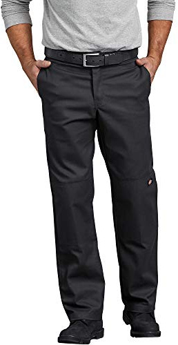 Dickies Pantaloni da Lavoro Dritti da Uomo in Twill Elasticizzato con Doppio Ginocchio, Nero V1, W34 / L32