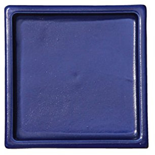 Hentschke Keramik Untersetzer für Blumentopf eckig 17 x 17 cm, Stellfläche 15 x 15 cm, 100.017.64 Effekt blauMade in Germany