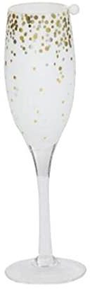 Yankee Candle Holiday Party TLH CHMPAGNE Teelichthalter Champagnerglas, Glas, Gold,weiß, 7 x 7 x 23 cm