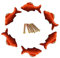 FBSHOP(TM) 6pcs Orange Schön Fisch Form Keramik Türknauf /MöbelKnopf /Möbelgriffe für Küche Schränke, Kleiderschrank, Kommode, Schublade,Schranktür Schlafzimmer und Badezimmer KinderZimmer Dekor etc.