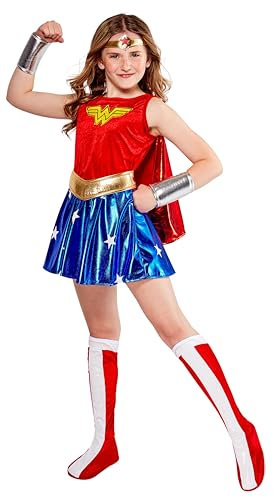 Rubie's offizielles Wonder-Woman-Deluxe-Kostüm, 132 cm, Kinder-Kostüm für Alter 5-7 Jahre - Grösse M Halloween