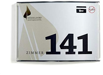 OCEAN Türschilder Türschild DIN A6 wellenförmiges Design, individuelle Beschriftung, einfacher Wechsel der Einlagen Maße (BxHxT): 15,2 x 11,0 x 1,6 cm