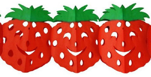 Everflag Girlande Erdbeeren 3m lang, schwer entflammbar