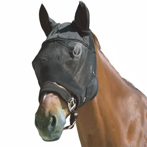 Waldhausen Fliegenmaske Premium mit Ohrenschutz, schwarz, VB