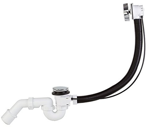 Ablaufgarnitur Röhrensiphon Siphon Badewanne Duschwanne Duschtasse Sifon Syphon Weiß