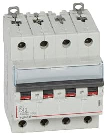 407902 Disjoncteur tétrapolaire 40A - 4P Courbe C - 6/10kA - À vis - Legrand DX3