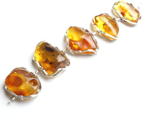 MyBernstein Bernstein Modischer Armreif mit großem Bernstein (Bernsteinschmuck 41007)
