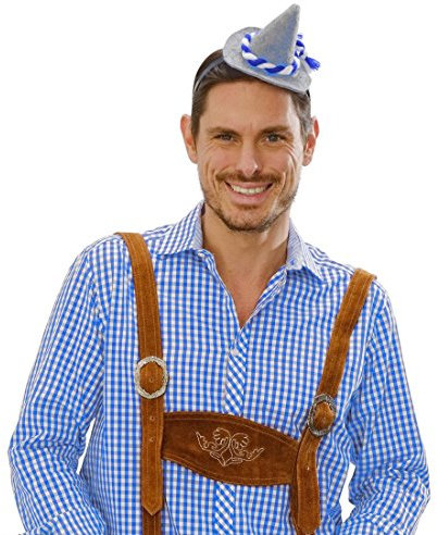 NET TOYS Kleiner Oktoberfest Hut Wiesn Minihut am Haarreif Mini Bayernhut mit Bügel Bayern Spaßhut Seppl Partyhut Wiesn Kopfbedeckung
