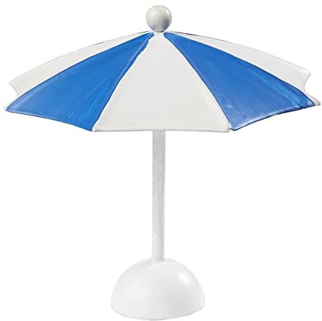 Hobbyfun Parasol de décoration Bleu/blanc 10 x 10 cm