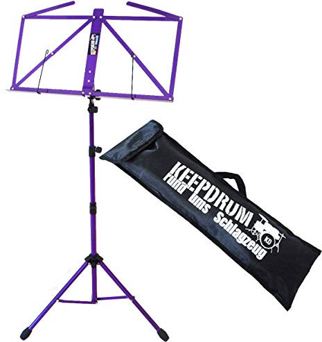 keepdrum MUS3FL Flieder Notenstaender Lila Notenpult + Tragetasche