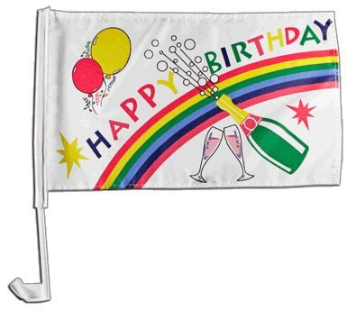 Flaggenfritze Autofahne Autoflagge Happy Birthday - 30 x 40 cm
