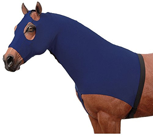 Tough1 Mane Stay Spandex Hood - Navy Blue - Medium