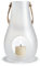 Holmegaard, Designer Laterne aus mundgeblasenen Glas und Leder in Klar, 25 cm