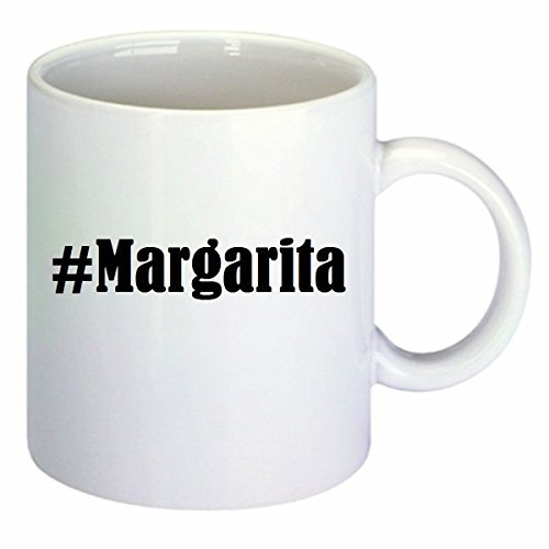 taza para café #Margarita Hashtag Raute Cerámica Altura 9.5 cm diámetro de 8 cm de Blanco