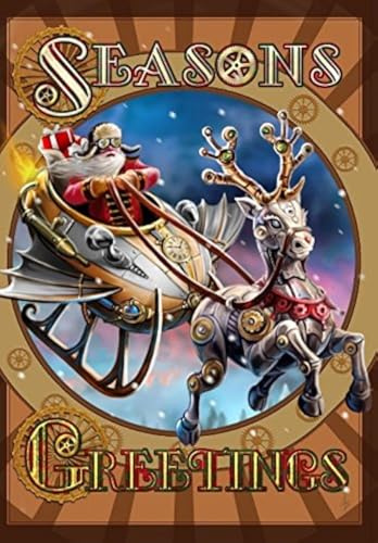 Steampunk Santa - Anne Stokes Yule / Christmas Greetings Card - Seasons Greetings and Yuletide Blessings