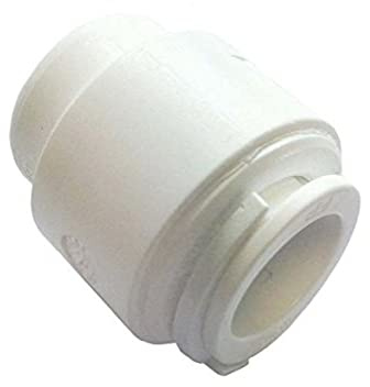 Merriway BH04124 (2 Pcs) Pushfit White Stop End Connector 15 mm - Pack of 2 Pieces