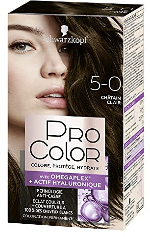 Schwarzkopf - Pro Color – permanente Haarfarbe – bruchfest – Omega-Plex-Technologie – extra langer Halt – helles Kastanienbraun 5.0