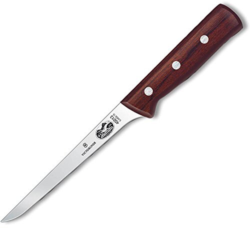 Victorinox, 5.6406.15, Wood, Ausbeinmesser, Extra scharfe Klinge, mit geradem Schliff, mit edlem Holzgriff, Braun, Made in Switzerland,