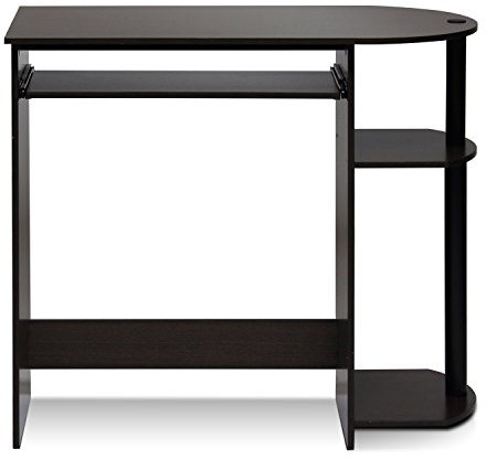 Furinno Simplistic Easy Assembly Computer Desk, Study Desk, Writing Desk, Dark Brown, 80 (W) x 73 (H) x 40 (D) cm