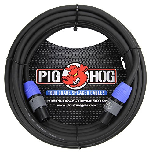 Pig Hog PHSC100SPK High Performance 14 Gauge 9.2mm speakON Speaker Cable, 100 Feet,Black