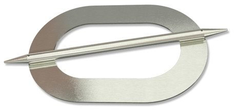 INTERDECO Raffspangen/Gardinenspangen (2 Stück) Edelstahl Optik aus Metall, Avos Oval