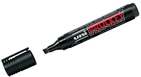 uni-ball 159099 - Marker Uni Prockey, Keilspitze, 3 - 6 mm, schwarz, 1 Stück