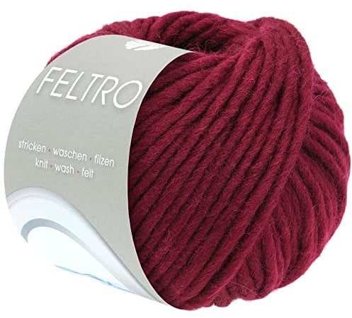 LANA GROSSA Feltro | Filzgarn für Kreativhandwerk, vielseitig, hochwertige Wolle zum Nass- und Trockenfilzen | Handstrickgarn aus 100% Schurwolle | 50g Wolle zum Stricken & Häkeln | 50m FB 15