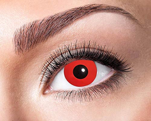 Zoelibat Eyecatcher Motivlinsen - Red Devil m03 - farbige 3-Monats-Kontaktlinsen - zu Teufel Halloween Horror Kostüm