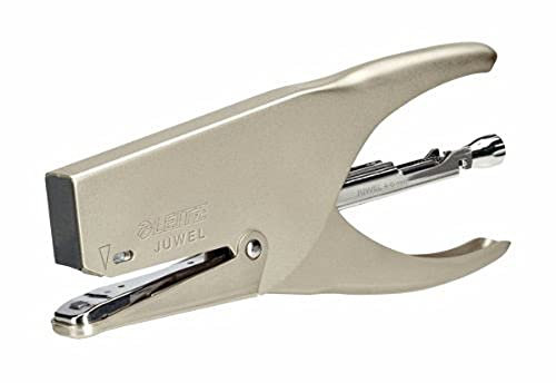Leitz Juwel 3000 Flachheftzange, Für 30 Blatt, Ergonomisches Design aus Metall, Hinterlademechanik, Für Juwel Heftklammern 6 mm, Metall, 55580082